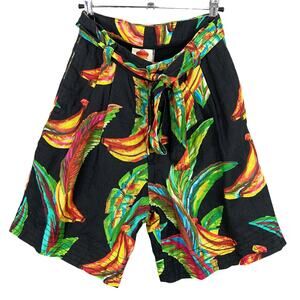 Farm Rio Shorts 100% Linen Banana Print Short Size XS